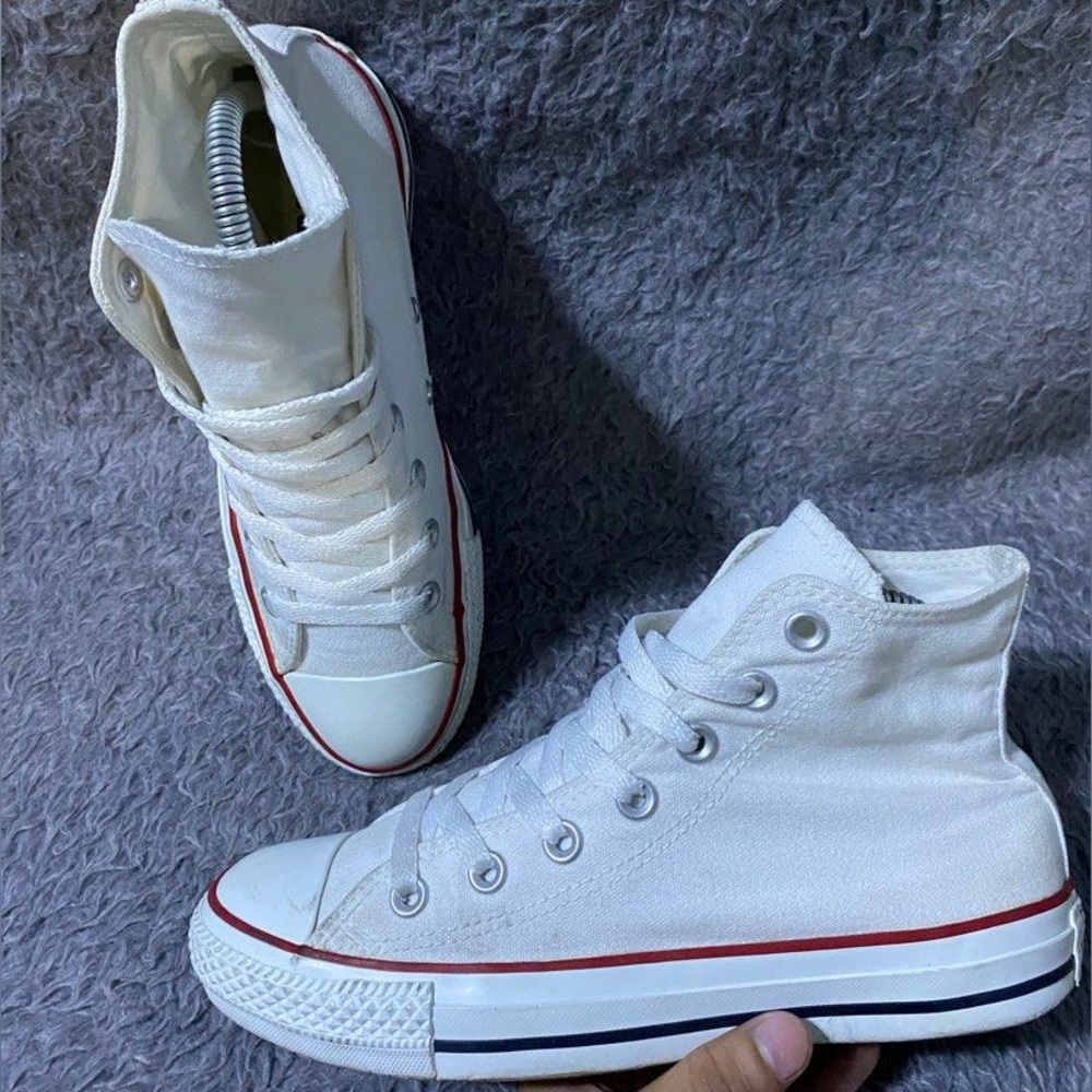 White hightop converse